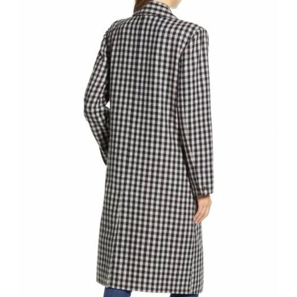 NWT BeachLunchLounge Tyler Plaid Wool Blend Coat Black White Checkered XL/TG🖤🤍 - Picture 5 of 11